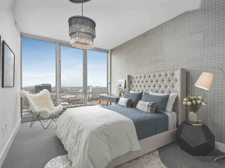 Bedroom with city view