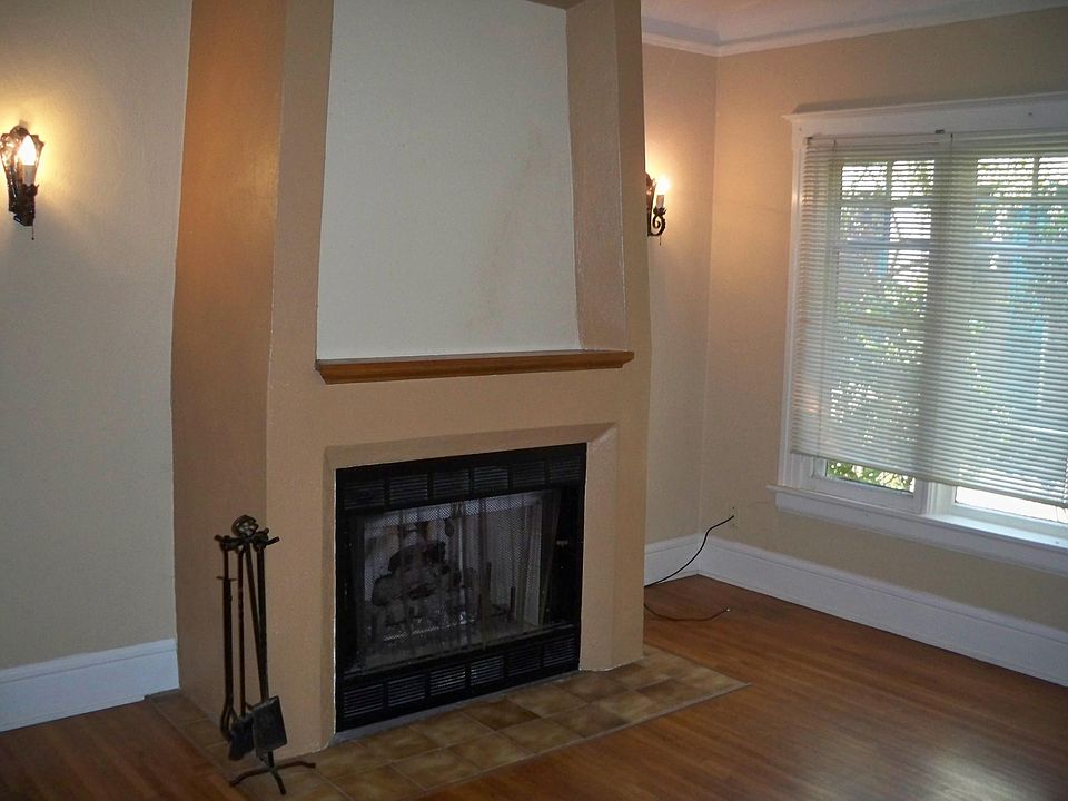 Living room, gas log fireplace featured