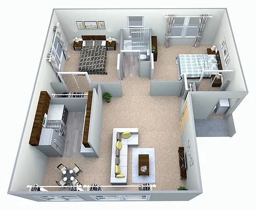 Floor plan 2 BED 1 BATH