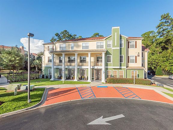 Outside the leasing center and resident clubhouse
