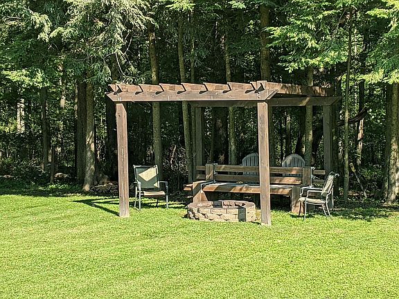 Pergola with fire pit