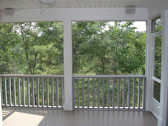 Screened porch with built-in speakers
