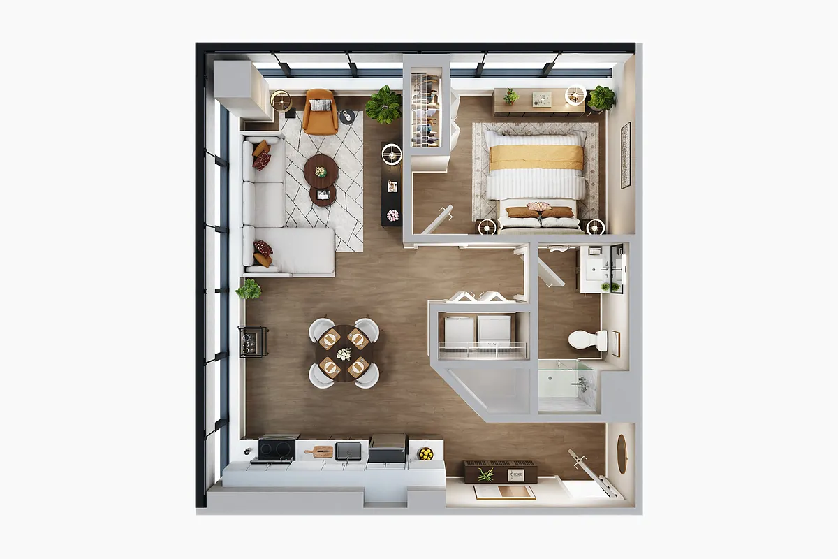 Floor plan Ferrara Flats C - City Side