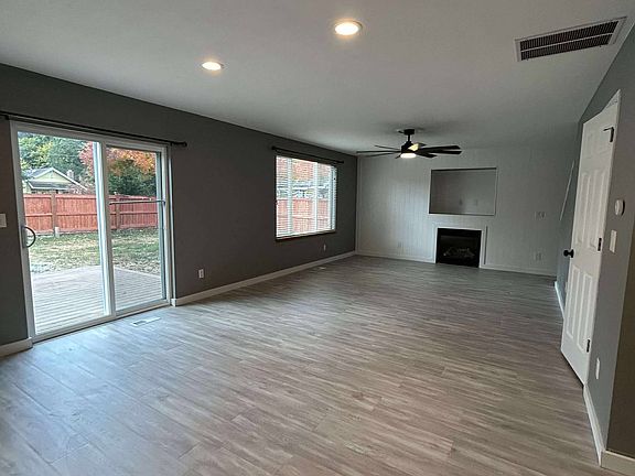 Dining space and living room