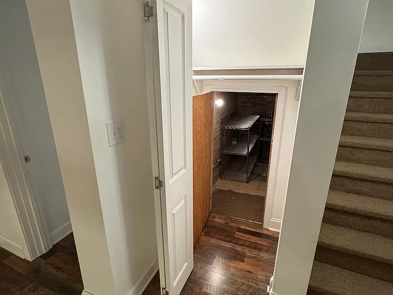 Coat closet and additional storage.