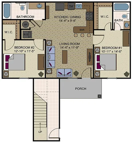 Floor plan 2 Bedroom Apartment
