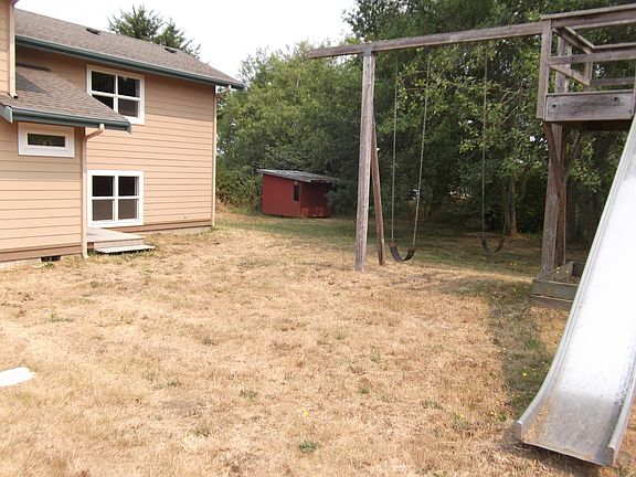 swing set with slide & shed