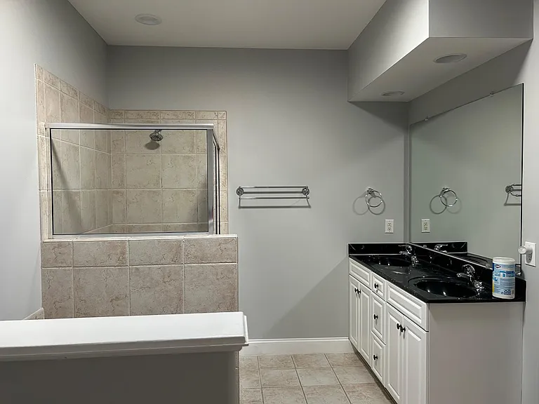 Master Bathroom with Soaking Tub and Walk In Shower