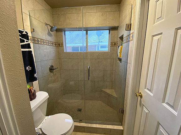 Upstairs frameless shower