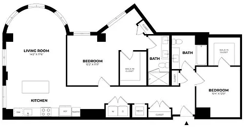 Floor plan 2 Bed/2 Bath-C8
