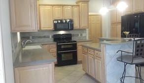 wide angle kitchen toward garage
