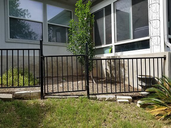 fenced area in back yard