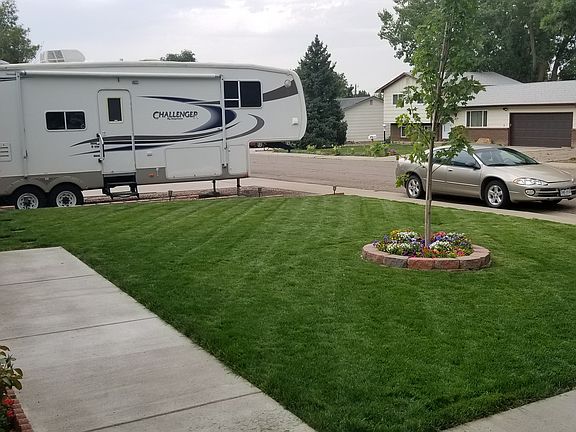 front yard, new sidewalk