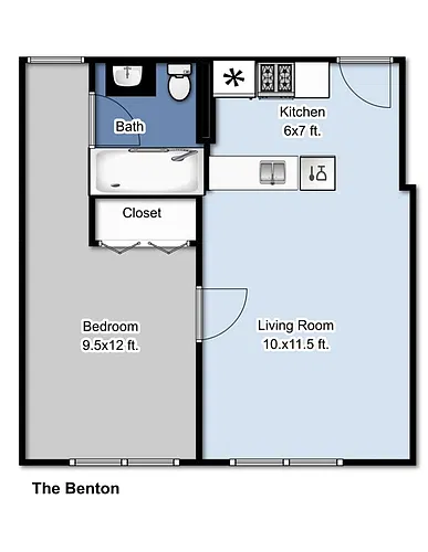 Floor plan Leland Tower - The Benton