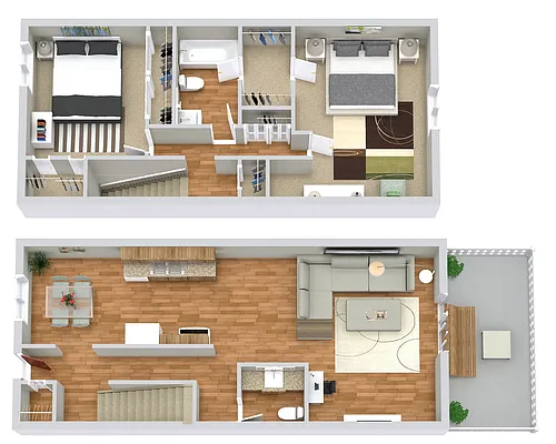 Floor plan 2 Bedroom Townhome