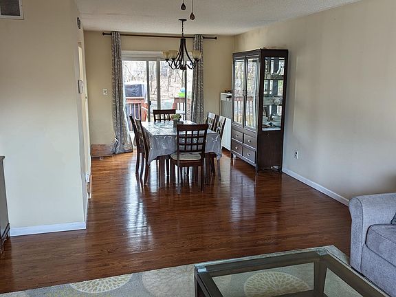 Dining area with sliding doors to the deck