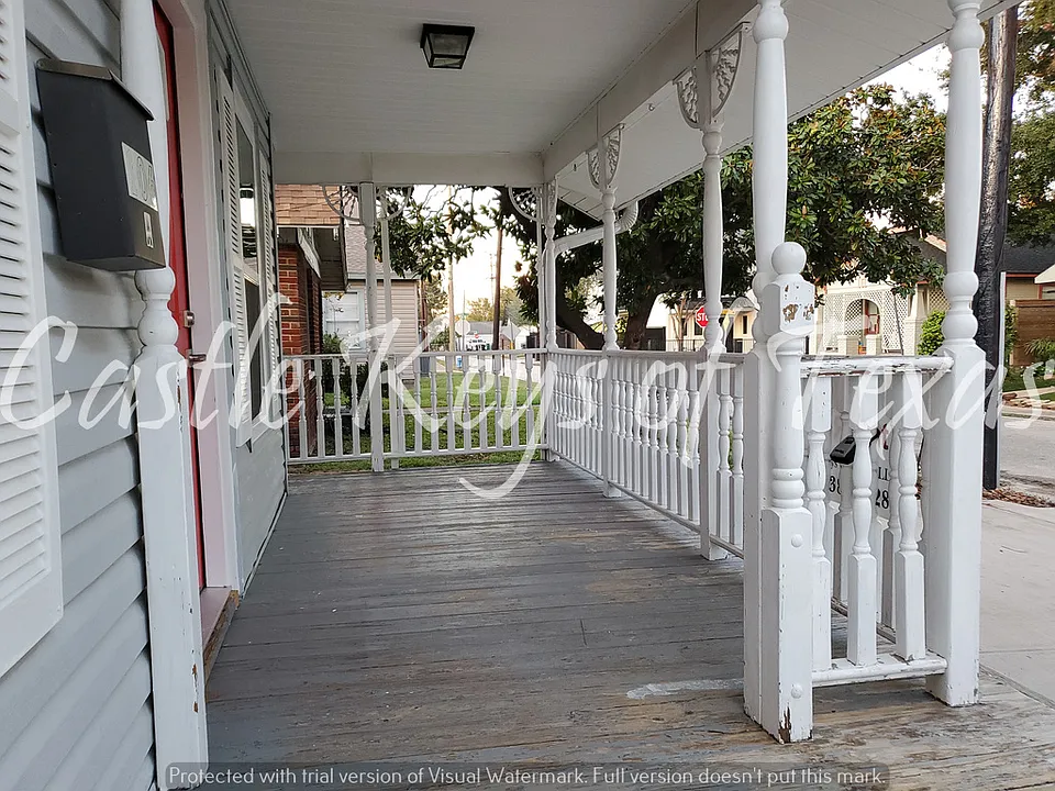 Large front porch allows plenty of room for plants and/or outdoor furniture.