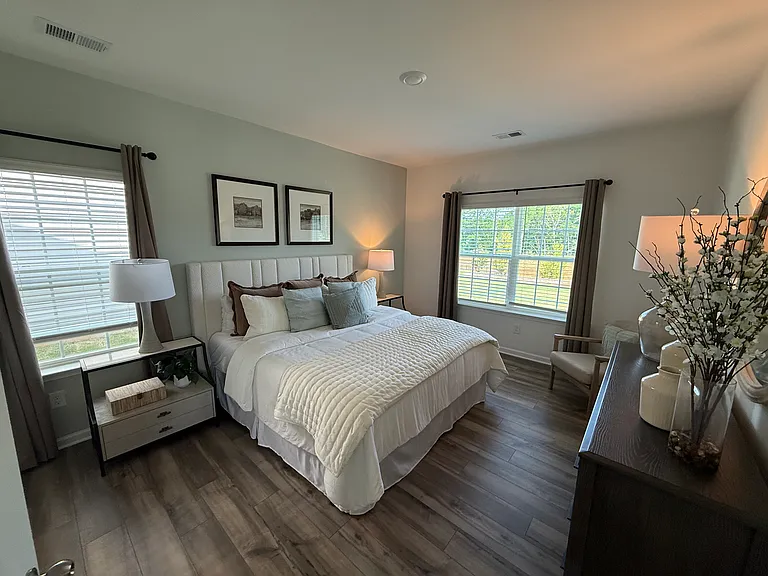 Main bedroom is on the ground floor faces the back of the property