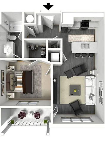 Floor plan P2 1X1 A1