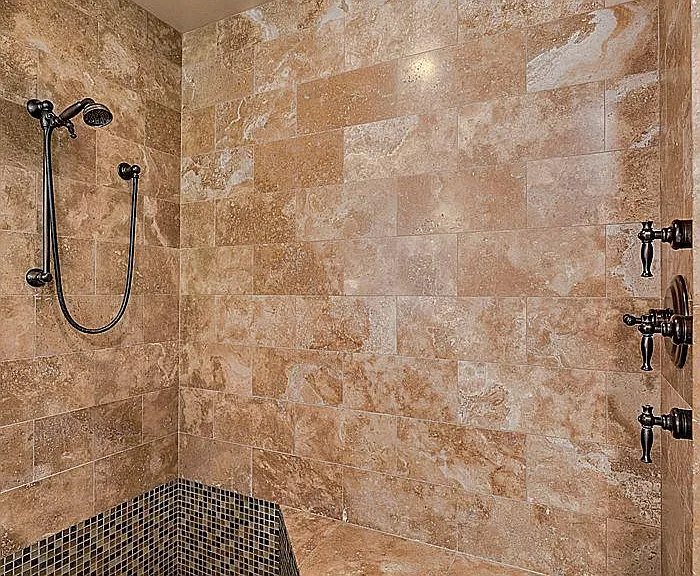 Master shower is approx. 6' x 5'