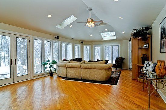 Family room overlooks 3 acres