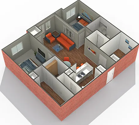 Nokomis | 2-Bedroom Floorplan Nokomis | 2-Bedroom Floorplan