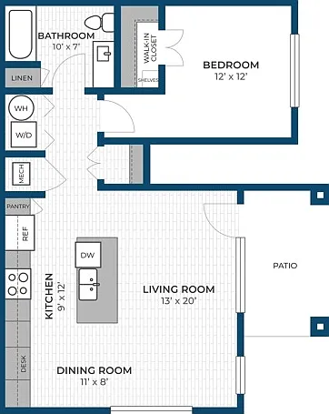 Floor Plan 1B | Seasons at Grafton | Apartments in Grafton, WI Floor Plan 1B | Seasons at Grafton | Apartments in Grafton, WI