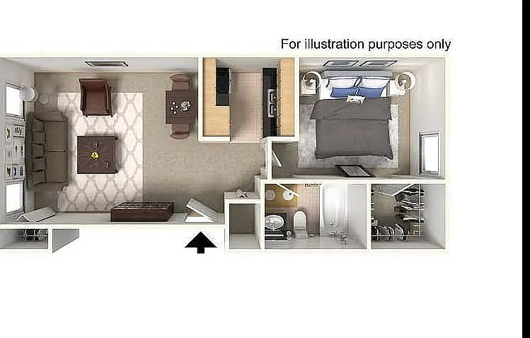 One Bedroom Floor plan One Bedroom Floor plan