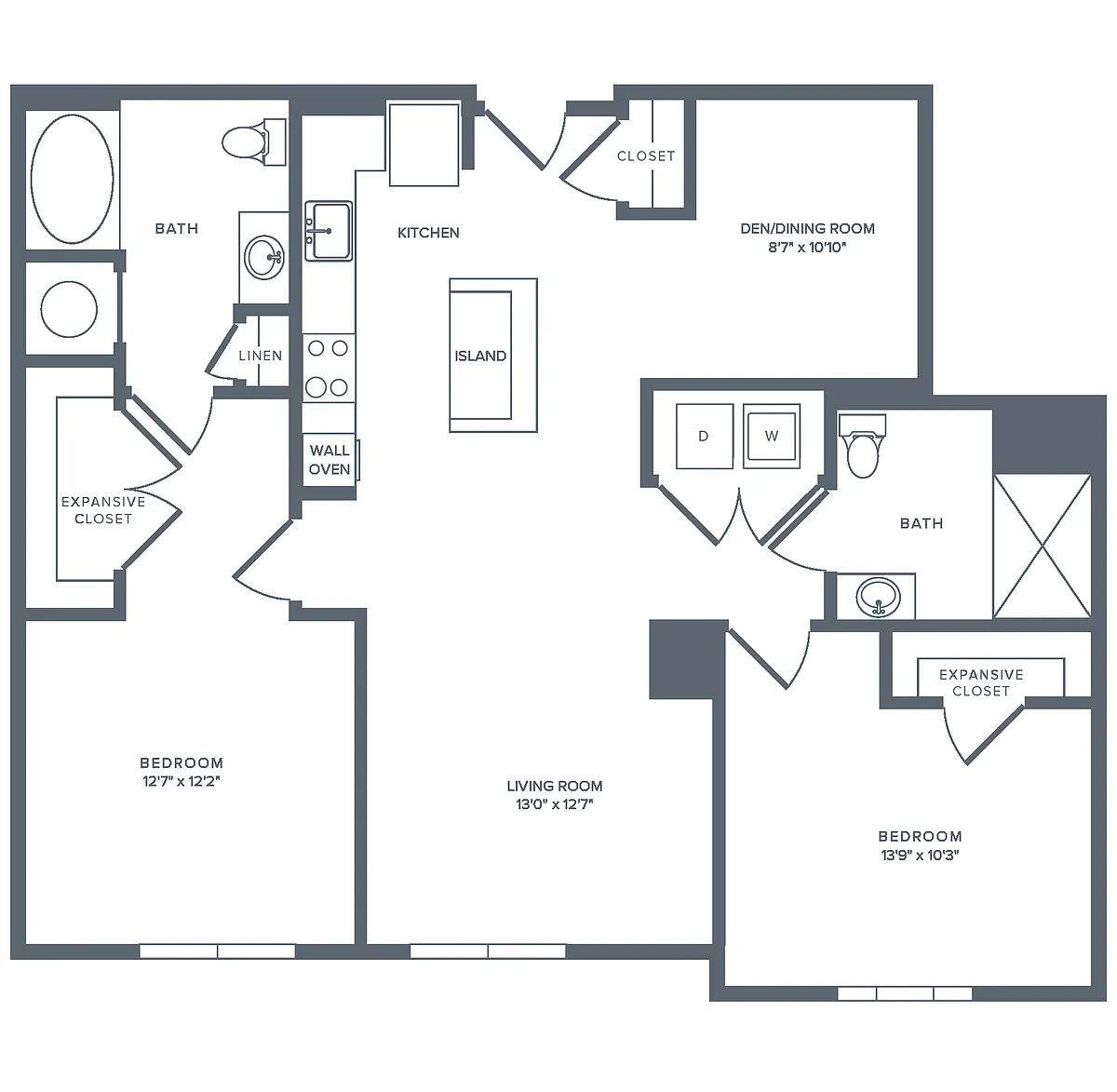 Floor plan B08R | 2 Bed | 2 Bath