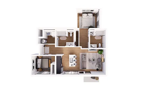 Floor plan 2 Bed 2 Bath