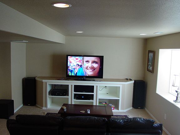 Built-in Entertainment Center in basement