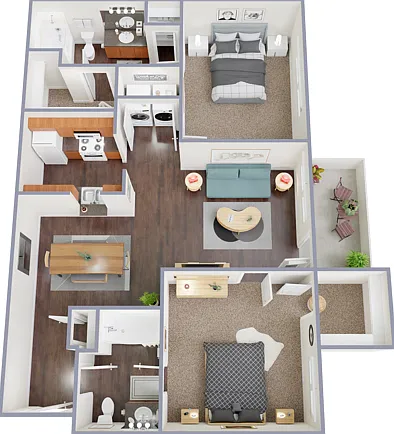 2 Bedroom Floorplan 2 Bedroom Floorplan