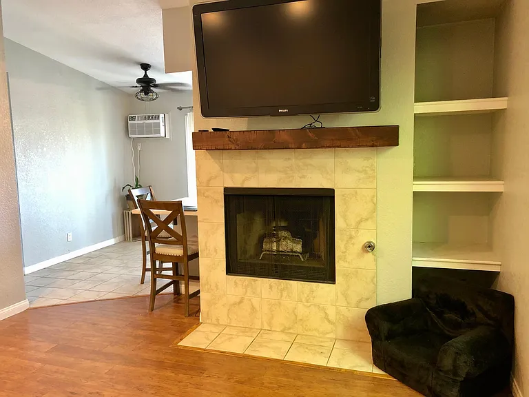 View of the living room when you walk in.