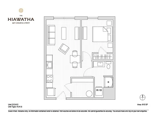 Floor plan Hiawatha 1BD Plan H