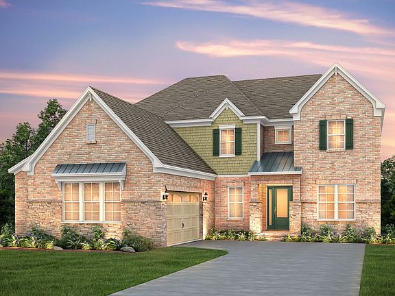 Harrington Exterior 6 features Brick, Stone, Shakes and Covered Front Door