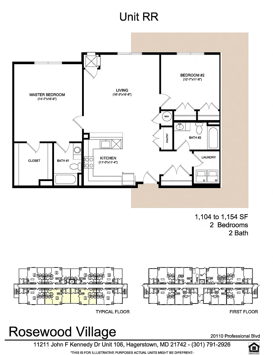 Floor plan 2 bed 2 bath RR