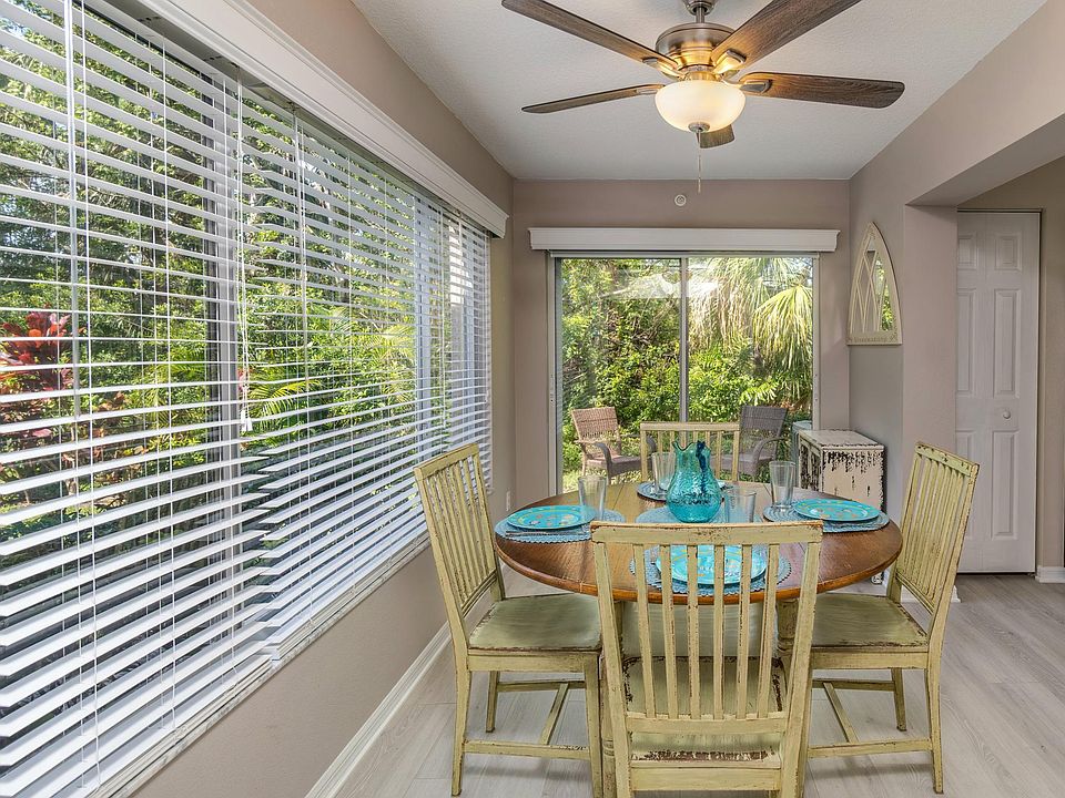 Large eating area with views of the nature preserve