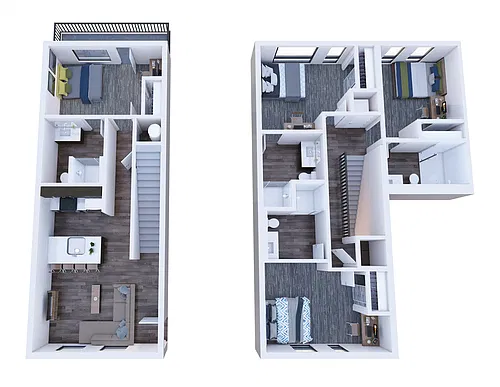 Floor plan 4x4 B1 Townhouse