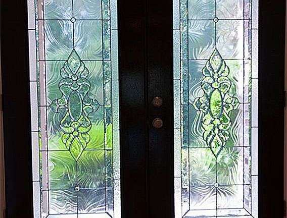 Beautiful leaded glass front doors