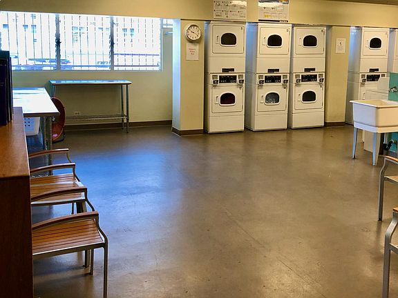 Clean, spacious laundry room.