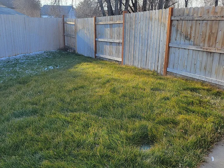 fully fenced back yard