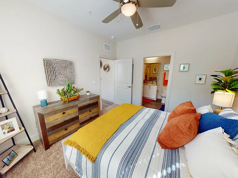 Spacious bedroom with attached bath