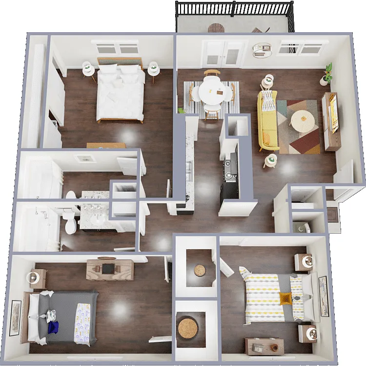 Floor plan Three Bedroom, Two Bathroom