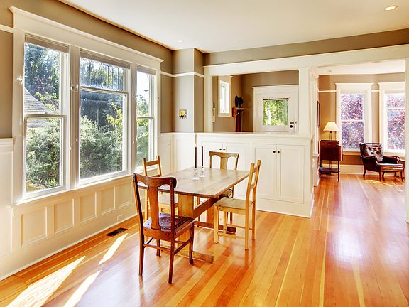 Dining room with china cabinets.