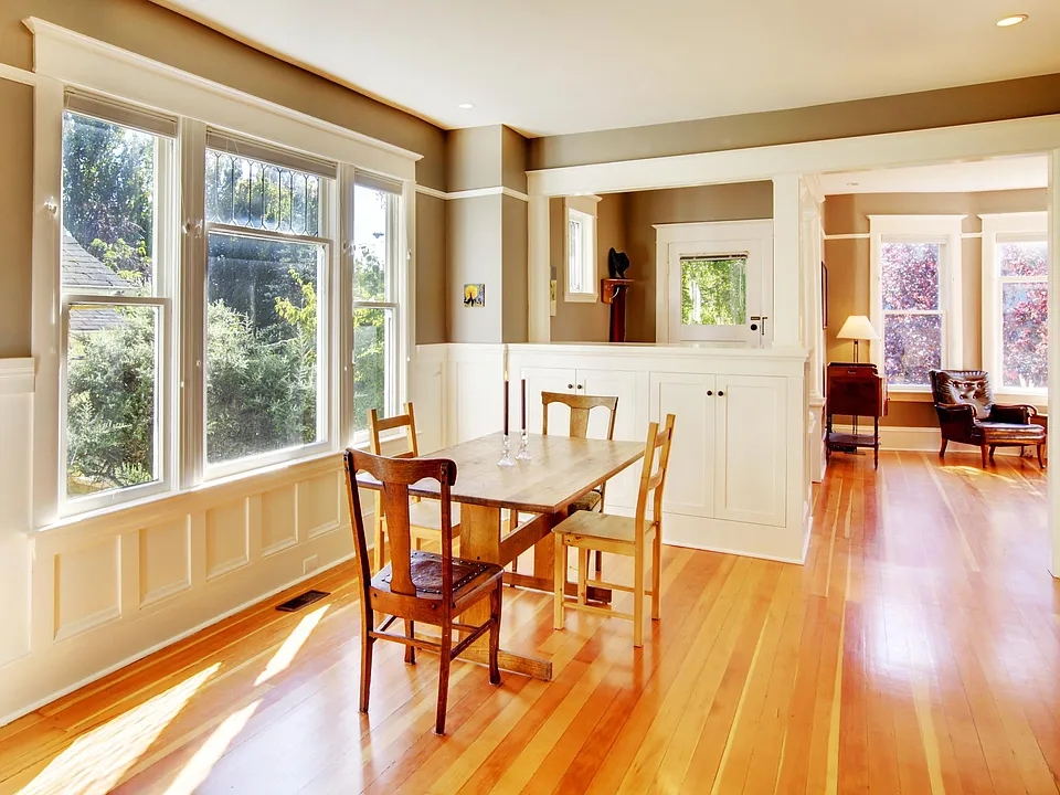 Dining room with china cabinets.