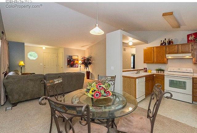open area living, kitchen, dining