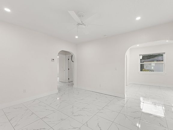 Large open living and dining room