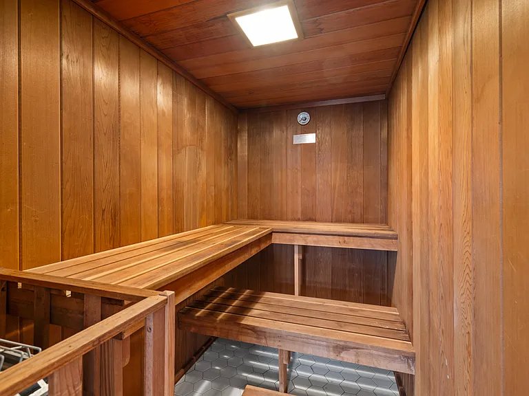 Each locker room has a sauna.