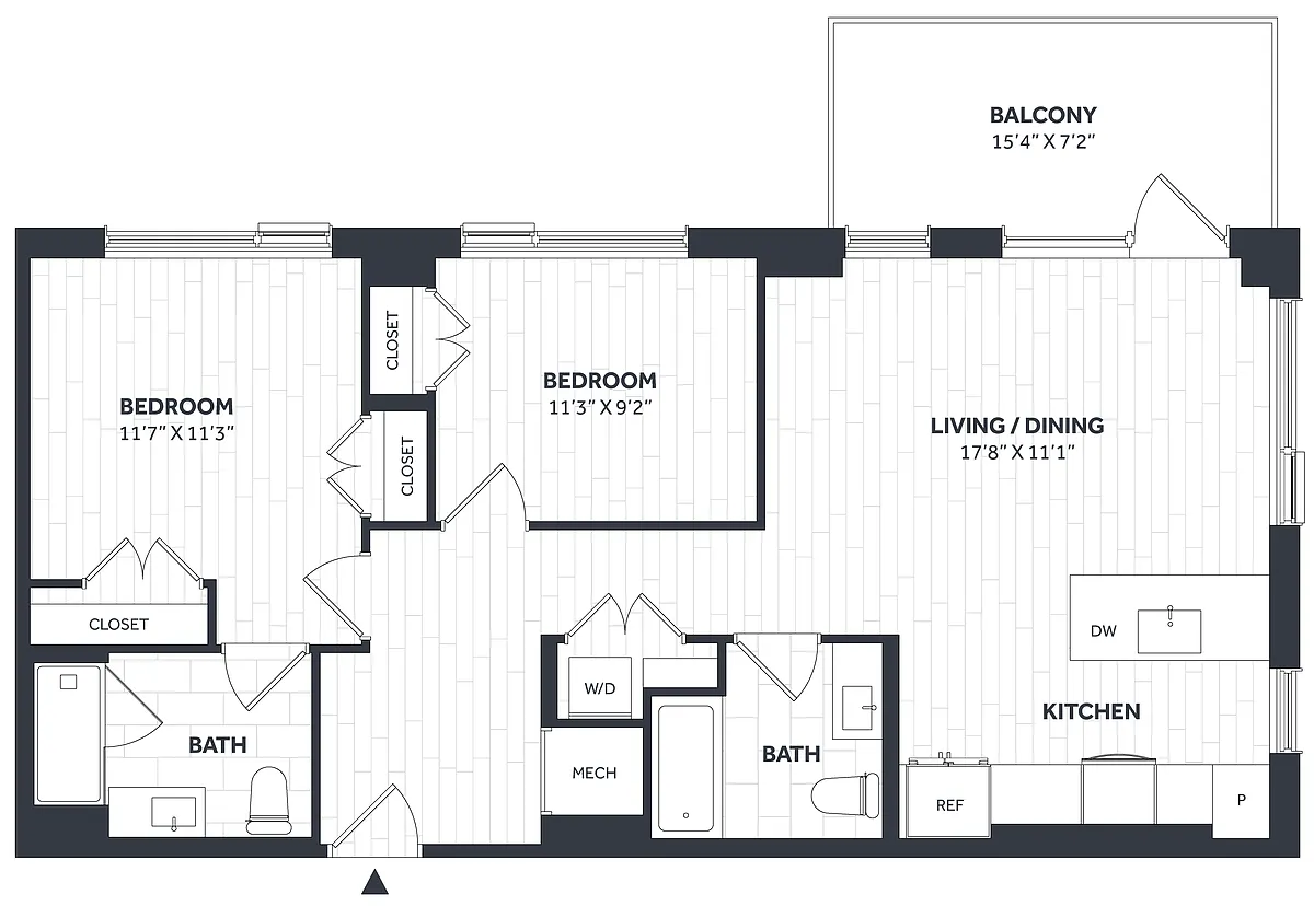 Floor plan 2 Bed/2 Bath PH - Stratos - CC04