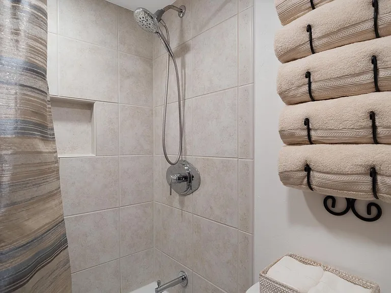 Separate bath with tub/shower combo